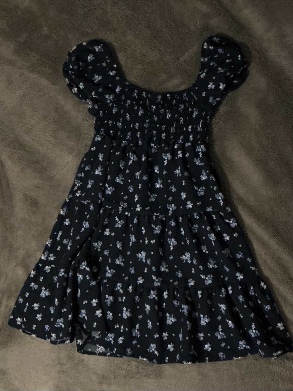 No Boundaries Black Dress with Light Blue Floral Print